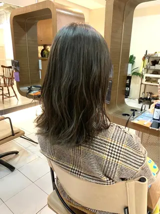 ミディアム カラー ダブルカラー/ウルフ 上田　航平のヘアスタイル