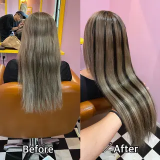 ロング シール＋ちび編み込み エクステ梅田🐨のヘアスタイル