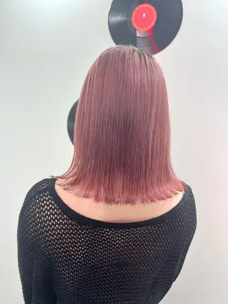 ミディアム カラー ヘアアレンジ 🧨ブリーチー×ボブ レイヤー💎じゅえるのヘアスタイル