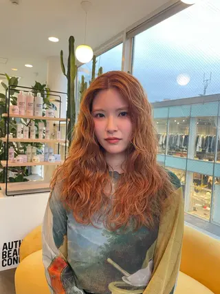 ロング パーマ 🍑まき/カット /髪質改善カラー🍑のヘアスタイル