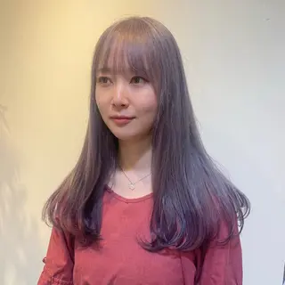 セミロング カラー RIN／韓国ヘア レイヤーカットのヘアスタイル