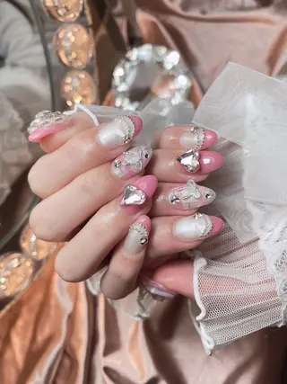 ネイル 23時まで❤︎韓国、 ワンホンネイルのネイルデザイン