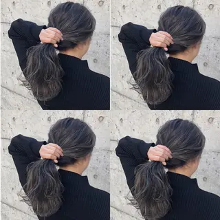 セミロング カラー メンズカット/波巻き TAKUMAのヘアスタイル