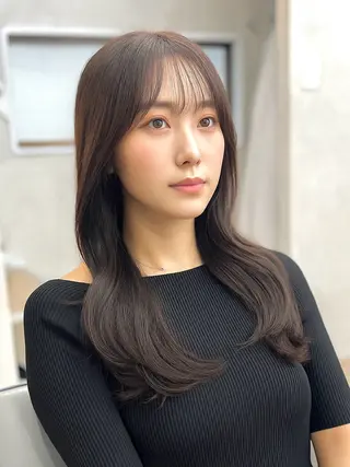 セミロング ✨韓国ヘア✨ レイヤー✂️鎌倉楓麻のヘアスタイル