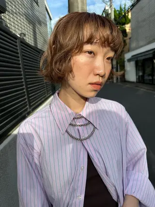 ミディアム カラー お悩み解決パーマ hana🩰のヘアスタイル