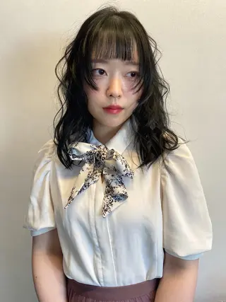 ミディアム カラー ヘアアレンジ 広島/ボブ/レイヤー 🌿‬wakabaのヘアスタイル