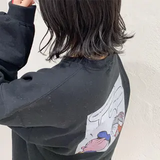 ミディアム カラー ヘアアレンジ 🫧透明感カラー/ ボブ/小笠原🪽のヘアスタイル