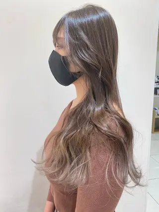 ロング カラー パーマ ヘアアレンジ マツエク・マツパ 💎耳ツボジュエリー ×銀座美容室💎のヘアスタイル