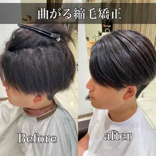 ショート パーマ メンズ メンズ縮毛・ 曲がる縮毛矯正のヘアスタイル