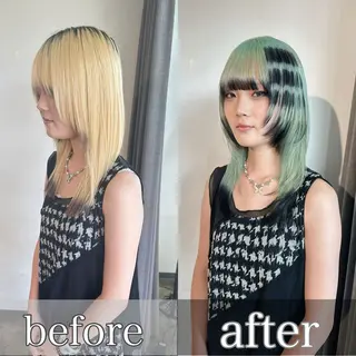 ミディアム カラー ✨艶ブリーチカラー ✨四ノ宮裕己のヘアスタイル