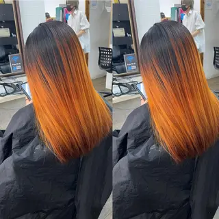 ミディアム カラー ヒカ/外国人風 デザインカラーのヘアスタイル