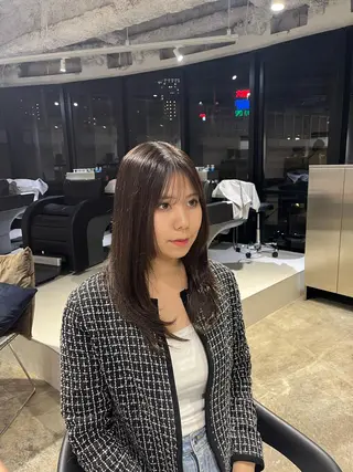 ミディアム カラー 🟡ひろの/ツヤ カラー/髪質改善🟡のヘアスタイル