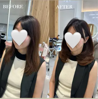 セミロング oto🎀×美髪× シースルー前髪🤍のヘアスタイル