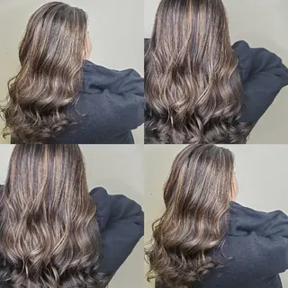 ロング カラー ツヤ髪✨縮毛矯正 ハイトーンカラーのヘアスタイル