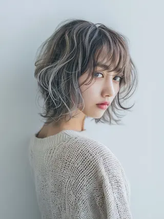 ミディアム ボブ／"質感再生"艶 カラー🫧sHOMaのヘアスタイル