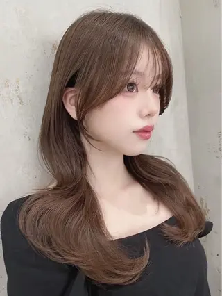 セミロング カラー 山崎/ボブ縮毛矯正 レイヤー髪質改善のヘアスタイル