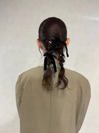 ミディアム ヘアアレンジ 平川 沙季のヘアスタイル