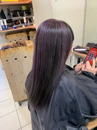 ロング 髪質改善ストレート/ ブリーチ／渋谷　福田のヘアスタイル