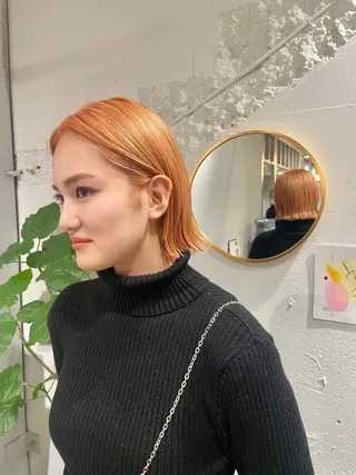 ミディアム カラー ウルフ/似合わせ レイヤー/RIHOのヘアスタイル