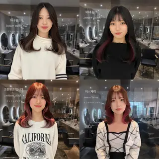 カラー 韓国🇰🇷レイヤー 映える顔周り🩷のヘアスタイル