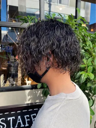ショート パーマ メンズ 【扉gate】野崎 英幸のヘアスタイル