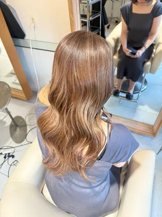 ロング カラー 安永 涼のヘアスタイル