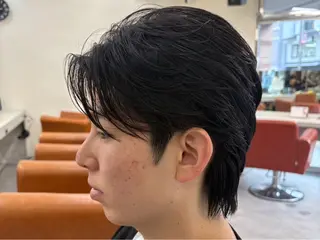 ショート カラー パーマ メンズ メンズ/パーマ/ 短髪/京都駅/井上光のヘアスタイル