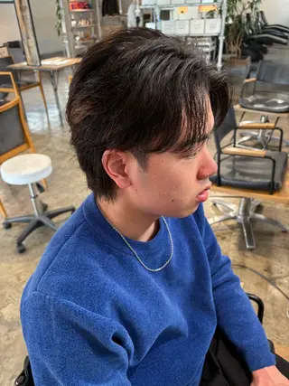 ショート パーマ メンズ become men's hair 名駅店所属・名駅/フェザーパーマ 韓国ヘア/森岡のヘアスタイル
