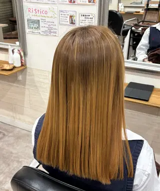 セミロング カラー 生尾 虹水のヘアスタイル