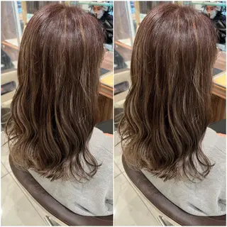 セミロング カラー 全席個室　暖色カラー Zina松園優香🌸のヘアスタイル