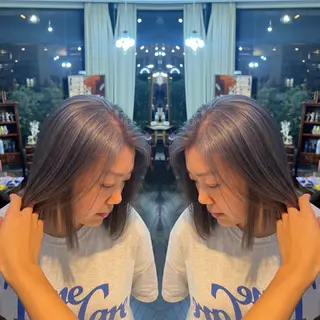 ミディアム カラー レイヤー/ボブ/ ミニボブ/AOIのヘアスタイル