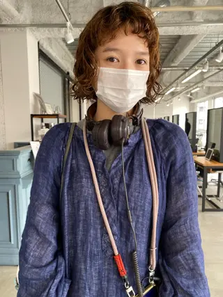 ミディアム パーマ steed tokyo所属・KOOKI スティードトーキョーのヘアスタイル