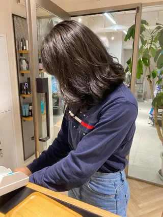 セミロング 🍋暖色カラーヘアア レンジniina🍋のヘアスタイル