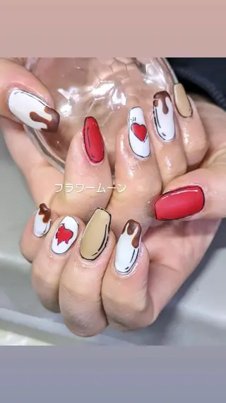 ネイル フラワー ムーンのネイルデザイン