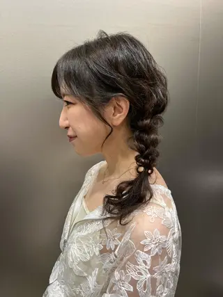 セミロング ヘアアレンジ ウスイマイコ カット/ケアカラーのヘアスタイル