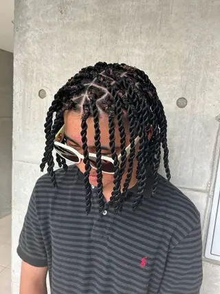 ミディアム メンズ HARURU🪮✨ ブレイズ海外ヘアのヘアスタイル