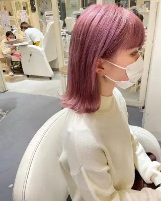 ミディアム カラー ボブ/パーマ 古家 佑真のヘアスタイル