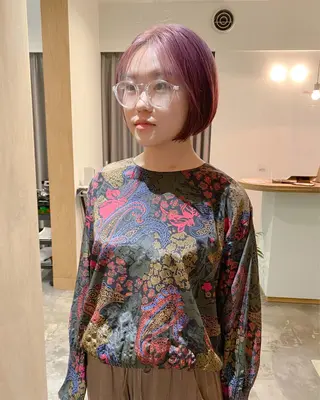 ショート カラー ヘアアレンジ Nancy所属・束感まつげ❤︎ あみのマツエク・マツパデザイン