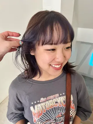 ミディアム カラー 顔周りカット/透明感 カラー✂️MEIのヘアスタイル