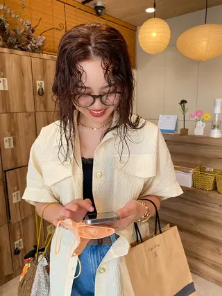 セミロング パーマ ヘアアレンジ パーマ指名No1 /namiのヘアスタイル