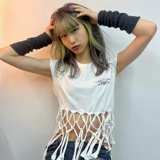 セミロング カラー ハイトーン/心斎橋/ honomiのヘアスタイル