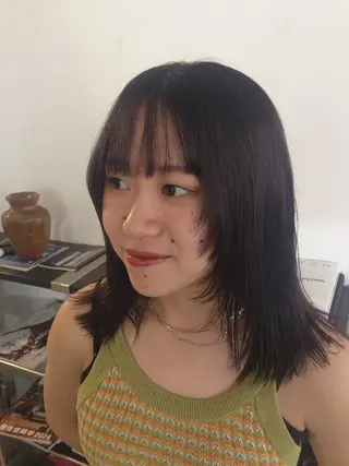 セミロング カラー オト/レイヤー/ Wカラーのヘアスタイル