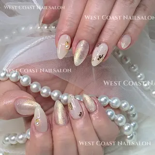 ネイル リボン、ガーリー パーツ放題専門店のネイルデザイン