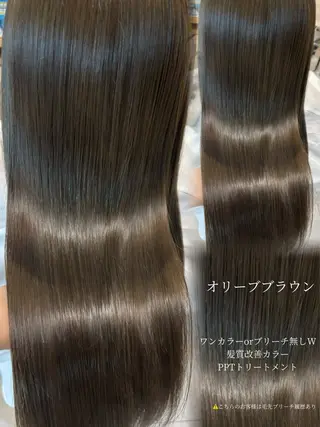 ロング カラー 肌に馴染むハイトーン /ミルクティーカラーのヘアスタイル