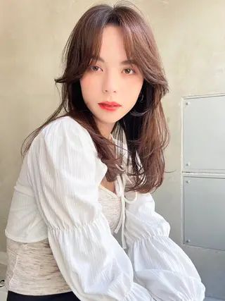 セミロング カラー ヘアアレンジ 🫧艶髪矯正 髪質改善🫧 大介のヘアスタイル