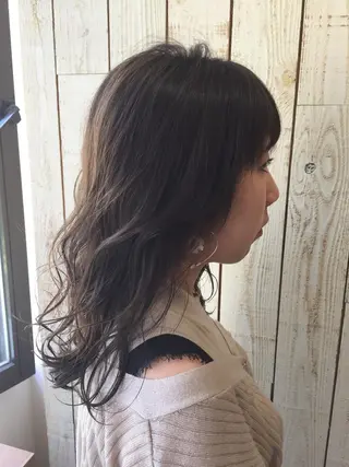 セミロング カラー 透明感/ 美髪矯正/田中恭のヘアスタイル