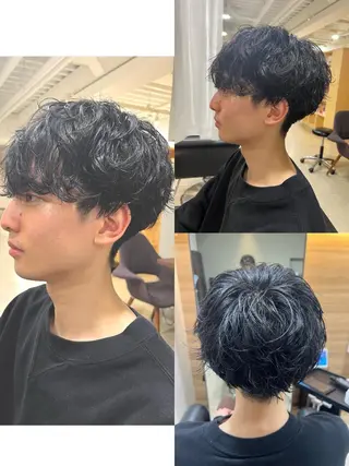 パーマ メンズ 心斎橋バレイヤージュ 小林勝貴のヘアスタイル