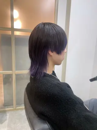 ミディアム カラー メンズ EMANON新宿南口所属・🦄中性ウルフ ☁️Shiori🦄のヘアスタイル