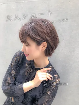 ショート カラー 顔周りレイヤー/ボブ 銀座✨中野まさひろのヘアスタイル