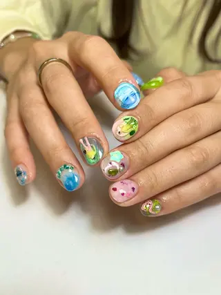 ネイル ☆ -ˋˏ ⋆Oli nailෆ ̖́-のネイルデザイン
